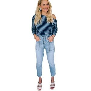 Candace Cameron Bure Pacific Denim Paperbag Waist Jeans 4P Women's $110 EUC